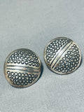 Orville Tsinnie Authentic Vintage Native American Navajo Sterling Silver Earrings-Nativo Arts
