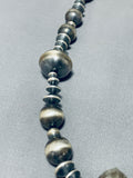 Native American One Of The Best Ever Navajo Hand Hammered Sterling Silver Bead Necklace-Nativo Arts