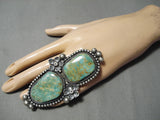 Biggest Best Native American Navajo Royston Turquoise Sterling Silver Slab Turquoise Ring-Nativo Arts