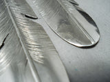 Unbelievable Navajo Sterling Silver Feather Earrings Native American-Nativo Arts