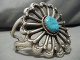Huge Vintage Native American Navajo Turquoise Sterling Silver Concho Bracelet Old-Nativo Arts