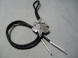 Detailed Toad Navajo Sterling Silver Bolo Tie Native American-Nativo Arts