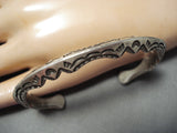Important Adakai Scalloped Vintage Native American Navajo Sterling Silver Bracelet-Nativo Arts