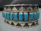 Tremendous Vintage Native American Navajo Sky Blue Turquoise Sterling Silver Bracelet-Nativo Arts