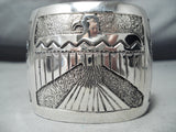 Tremendous Navajo Sterling Silver Thunderbird Bracelet Native American-Nativo Arts