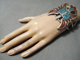 Superior Vintage Native American Navajo Turquoise Sterling Silver Bracelet Old-Nativo Arts