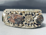 Very Rare Native American Navajo Boulder Turquoise Sterling Silver Bracelet-Nativo Arts