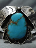 Very Rare Blue Thunder Turquoise Vintage Native American Navajo Sterling Silver Bracelet-Nativo Arts