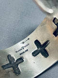 One Of The Most Unique Native American Navajo Cross Sterling Silver Bracelet-Nativo Arts