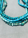 One Of The Most Unique Vintage Native American Navajo Turquoise Sterling Silver Necklace-Nativo Arts