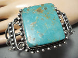 Dynamite Vintage Native American Navajo Squared Royston Turquoise Sterling Silver Bracelet-Nativo Arts