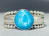 Stunning Vintage Native American Navajo Huge Gilbert Turquoise Sterling Silver Bracelet-Nativo Arts