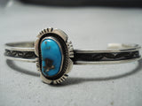 Outstanding Vintage Native American Navajo Bisbee Turquoise Sterling Silver Bracelet-Nativo Arts