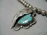 Exquisite Vintage Native American Navajo Sterling Silver Native Royston Turquoise Necklace Old-Nativo Arts