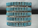 One Of The Best Vintage Native American Zuni Needle Turquoise Sterling Silver Bracelet-Nativo Arts
