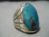 Tremendous Vintage Native American Navajo Royston Turquoise Sterling Silver Ring-Nativo Arts