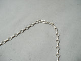 Extremely Rare Vintage Native American Navajo Carico Lake Turquoise Sterling Silver Necklace-Nativo Arts