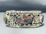 Very Rare Native American Navajo Boulder Turquoise Sterling Silver Bracelet-Nativo Arts