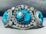 The Best Phil Long Vintage Native American Navajo Turquoise Sterling Silver Bracelet Old-Nativo Arts