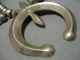 Rare 1930's Vintage Native American Navajo Sterling Silver Squash Blossom Necklace Old-Nativo Arts