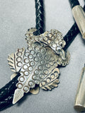 Sensational Native American Navajo Signed Sterling Silver Toad Ben Benally Bolo-Nativo Arts