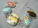 Fascinating San Felipe Bumble Bee Jasper Sterling Silver Link Bracelet-Nativo Arts