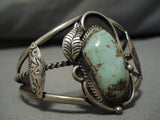 Rare Old Deposit Royston Turquoise Vintage Native American Navajo Sterling Silver Bracelet Old-Nativo Arts