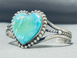 Exquisite Native American Navajo Turquoise Sterling Silver Heart Bracelet-Nativo Arts