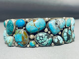 Fascinating Native American Navajo Large Blue Green Turquoise Sterling Silver Bracelet-Nativo Arts
