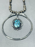 Outstanding Vintage Native American Navajo Sleeping Beauty Turquoise Sterling Silver Necklace-Nativo Arts