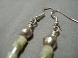 Wonderful Vintage Navajo Serpentine Sterling Silver Native American Earrings-Nativo Arts