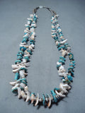 Impressive Vintage Navajo Turquoise Sterling Silver Necklace Native American Old-Nativo Arts