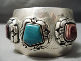 Huge Vintage Native American Navajo Chunky Turquoise Sterling Silver Shell Bracelet-Nativo Arts