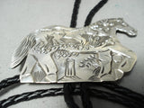 Spectacular Vintage Native American Navajo Sterling Silver Horse Bolo Tie-Nativo Arts
