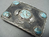 Fantastic Vintage Native American Navajo Turquoise Sterling Silver Buckle-Nativo Arts