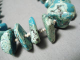Chunky Dunky Vintage Santo Domingo Native American Navajo Turquoise Nugget Necklace Old-Nativo Arts