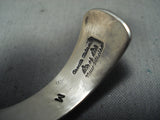 Authentic Vintage Native American Navajo Orville Tsinnie Heavy Sterling Silver Bracelet-Nativo Arts