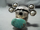 One Of The Best Native American Navajo Royston Turquoise Sanchez Sterling Silver Ring-Nativo Arts