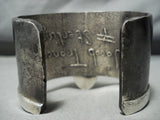 Native American Heavy 243 Gram Natrive American #8 Turquoise Sterling Silver Bracelet-Nativo Arts