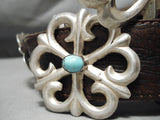 Heavy Vintage Native American Navajo #8 Turquoise Sterling Silver Concho Belt Old-Nativo Arts