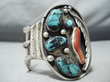 Museum Vintage Native American Navajo Blue Gem Turquoise Sterling Silver Bracelet-Nativo Arts