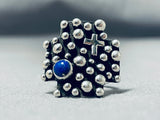 A. Douglas Incredible Native American Navajo Lapis Sterling Silver Ring-Nativo Arts