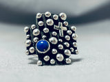 A. Douglas Incredible Native American Navajo Lapis Sterling Silver Ring-Nativo Arts