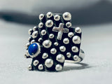 A. Douglas Incredible Native American Navajo Lapis Sterling Silver Ring-Nativo Arts