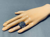 A. Douglas Incredible Native American Navajo Lapis Sterling Silver Ring-Nativo Arts