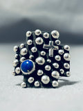 A. Douglas Incredible Native American Navajo Lapis Sterling Silver Ring-Nativo Arts