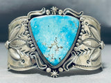 Aaron Toadlena Vintage Native American Navajo Gilbert Turquoise Sterling Silver Bracelet-Nativo Arts
