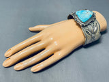Aaron Toadlena Vintage Native American Navajo Gilbert Turquoise Sterling Silver Bracelet-Nativo Arts