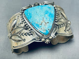 Aaron Toadlena Vintage Native American Navajo Gilbert Turquoise Sterling Silver Bracelet-Nativo Arts