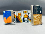 Afterlife Beauty Native American Navajo Internal Inlay Turquoise Sterling Silver Bracelet-Nativo Arts